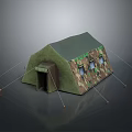 Camouflage Military Style Tent With Door Windows And Guy Ropes