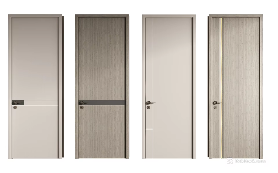 Modern Hinged Doors With Sleek Design And Various Styles For Home Interior 3d model 