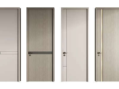 Modern Hinged Doors With Sleek Design And Various Styles For Home Interior 3d model