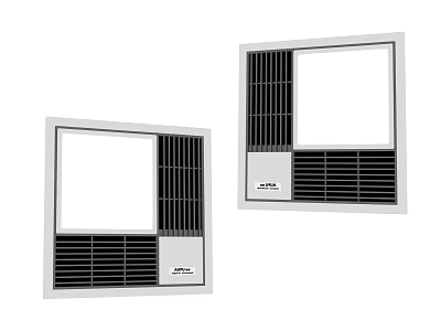 White Square Ceiling Mounted Ventilation Lighting Appliances For Bathroom Kitchen Daily Use 3d model