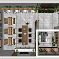 Modern Milk Tea Shop Interior With Comfortable Seating Green Plants And Bright Layout