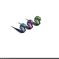Colorful Mythical Snake Creature Character Designs With Various Color And Winged Details