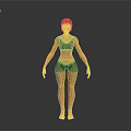 Woman in Black Sports Bra and Shorts Standing Against Grey Background