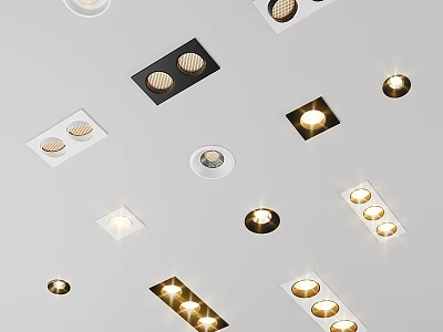 Modern LED Downlights And Spotlights For Stylish Ceiling Recessed Lighting Design 3d model