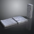 Natural Gray Stone Slabs And Pillar With Rough Texture For Construction Projects