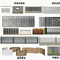 Building Facade Design With Various Materials Textures Green Plant Elements And Grilles 3d model