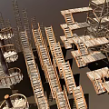 Heavy Duty Industrial Scaffolding Equipment With Steel Platforms And Ladders