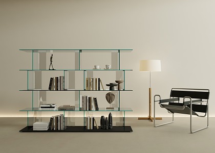 Bookshelf Glass Bookshelf Acrylic Bookshelf 3d model