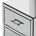 Modern Glass Nightstand With Two Drawers And Black Legs Design