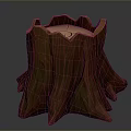 Plant Growing in Natural Tree Stump Planter with Decorative Bark Design
