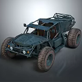 Rough Terrain Suitable For Off Road Vehicle With Large Tires And Open Frame 3d model