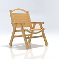 Light Wood Modern Simple Design Single Chair with Armrests and Comfortable Solid Structure 3d model