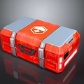Red Emergency Medical Equipment Case With Cross Symbol Durable Design And Portable Handle