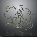 Elegant Metallic Decorative Component With Curved Designs And Mesh Patterns