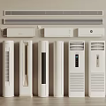 White Air Conditioners and Fans Including Wall Mounted Standing and Cabinet Types for Home Use