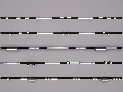 Modern Sleek Downlights And Spotlights With Strip Design And Multiple Fixture Styles 3d model