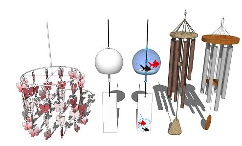 modern wind chimes 3d model