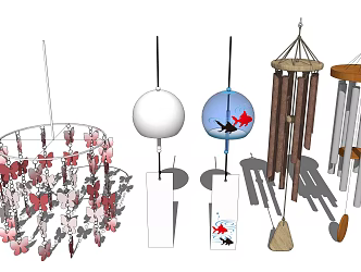 modern wind chimes 3d model