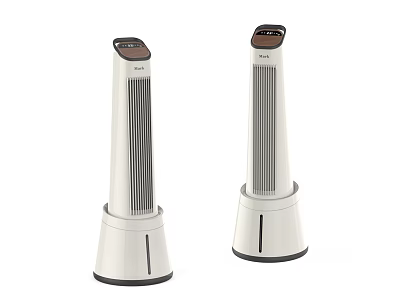 Tower Air Cooler Fan White Modern Standing Design With Control Panel For Home Use 3d model