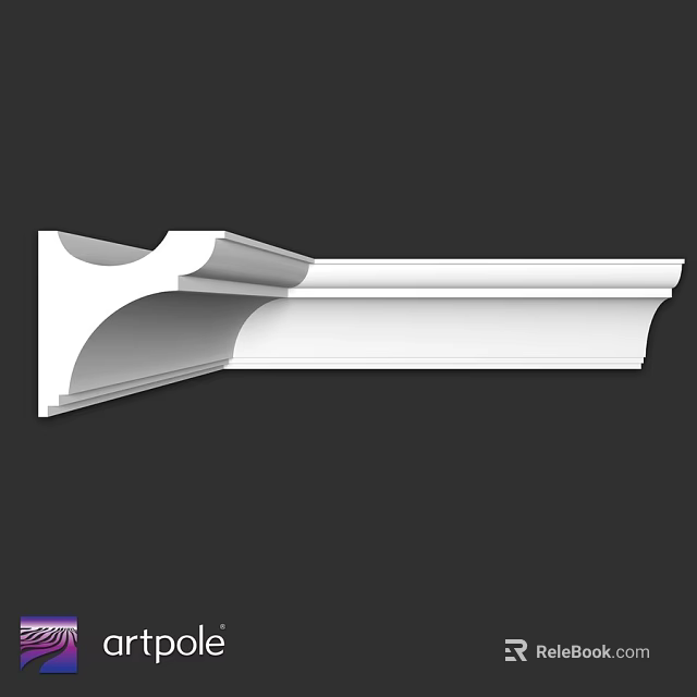 White Decorative Architectural Component With Curved Edges And Layered Design 3d model 