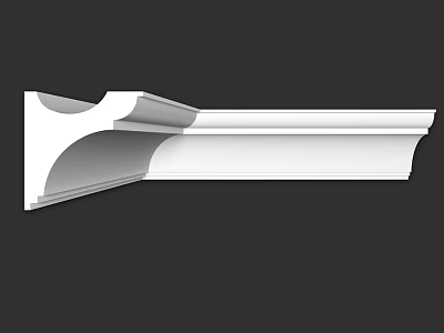 White Decorative Architectural Component With Curved Edges And Layered Design 3d model