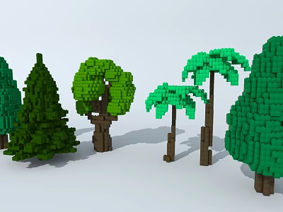 Lego tree building blocks toy ornaments display 3d model