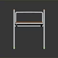 White Frame Mobility Walker With Orange Handles Seat And Green Foot Pads
