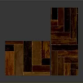Creative Wooden Patchwork Furniture Piece With Geometric Wood Blocks And Textured Panels