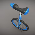 Blue Modern Unicycle with Black and Blue Seat and Sturdy Black Wheel