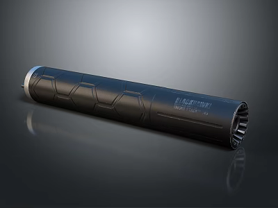 Black Cylindrical Industrial Equipment With Textured Surface And Metallic Ends 3d model