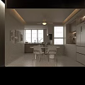 Modern Living and Dining Room Interior With Sofa Coffee Table Abstract Painting And Green Plants