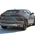 Gray Lamborghini SUV Showcasing Sporty Front Grille Streamlined Body And Alloy Wheels