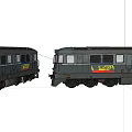 Old Vintage Train Carriages With Yellow TARGA Logo And Worn Exterior