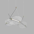 Modern Textured Glass Pendant Lights With Organic Leaf Shapes Metal Brackets Illuminated In Gray Background