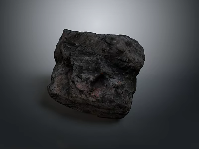 Raw Natural Wood Stone With Irregular Block Shape And Natural Dark Red Gray Texture 3d model