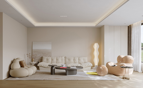 modern living room 3d model