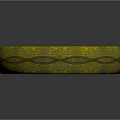 Elegant Golden Carved Bracelet Featuring Intricate Decorative Patterns And Shiny Edge