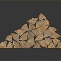 Natural Wood Firewood Stacked for Daily Household Heating and Cooking Use