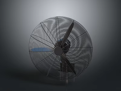 Household Desktop Electric Fan With Metal Grille And Black Cooling Blades 3d model