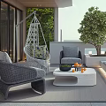 Modern Roof Garden Outdoor Relaxation Area With Seating Green Plants And Ambient Lighting