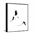 Black and White Female Figure Painting With Sitting Pose And Elegant Hairstyle