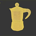 Red Moka Pot with Black Handle Silver Rim Round Lid as Household Kitchen Essential Item