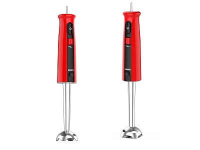 Two Red Hand Blenders Efficient Home Kitchen Appliances For Food Mixing 3d model