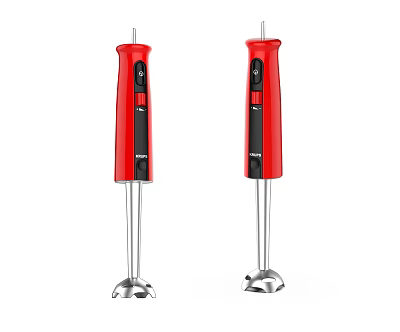 Two Red Hand Blenders Efficient Home Kitchen Appliances For Food Mixing 3d model