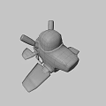 Red Detailed Animated Airplane with Number 8 Propeller and Cartoon Style