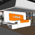 Modern Front Desk Reception Area 3d model