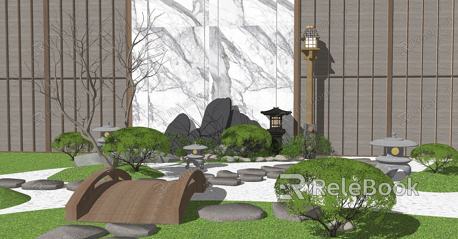 New Chinese style landscape sketch dry landscape courtyard landscape sketch rockery stone model