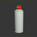 Isolated White Spray Can with Red Nozzle Cap on Gray Background 3d model