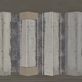 Modern cement column concrete cement column decorative column cement wall 3d model