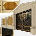 Elegant Wrought Iron Main Gate With Golden Ornate Design And Stone Pillars
